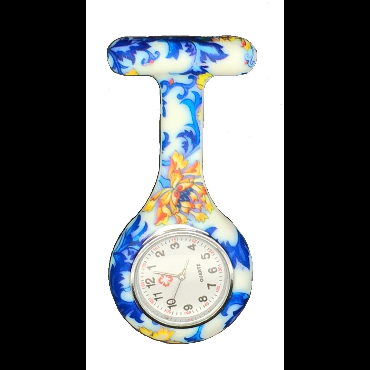 Fob | Round | Blue Flower