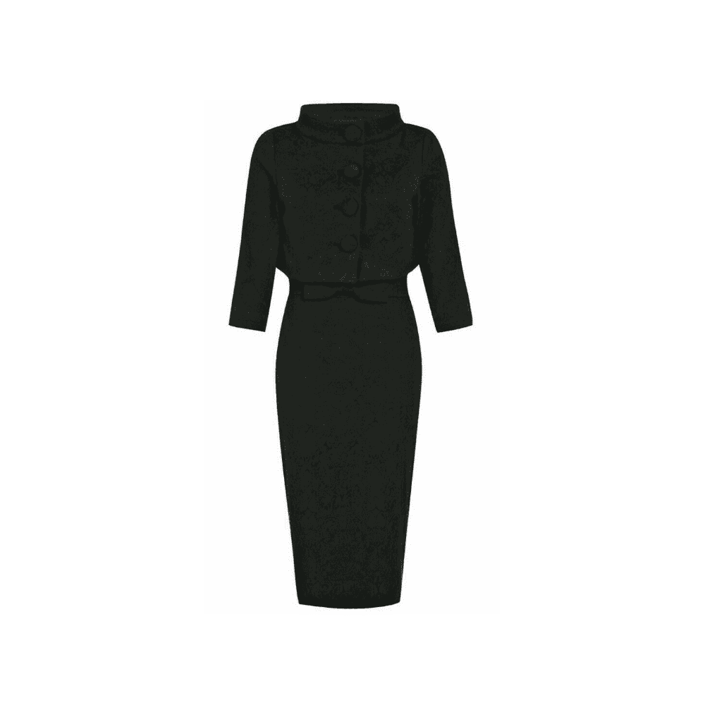 LINDY BOP Maybelle Dress & Jacket Set - Black Brocade | Size 22