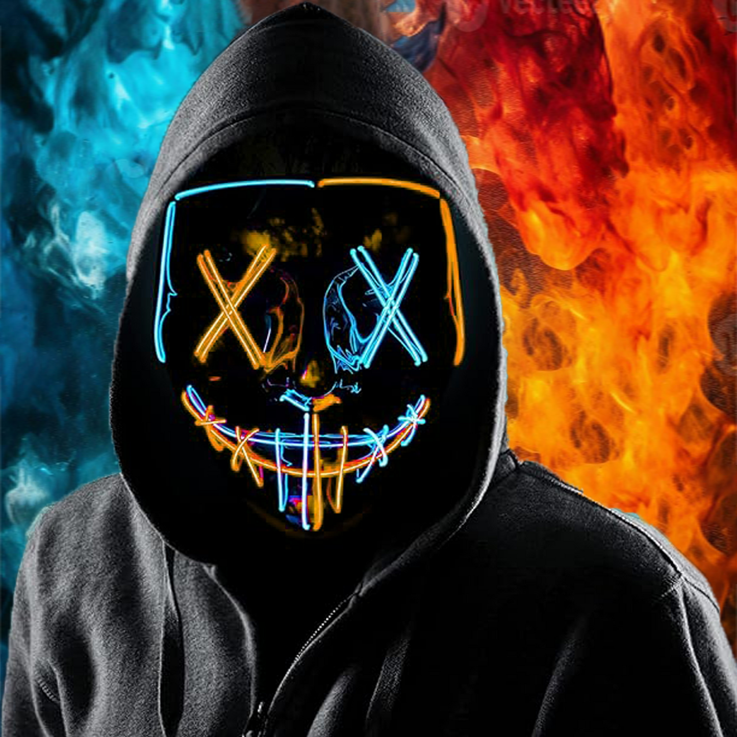 LED Purge Mask | Orange & Blue