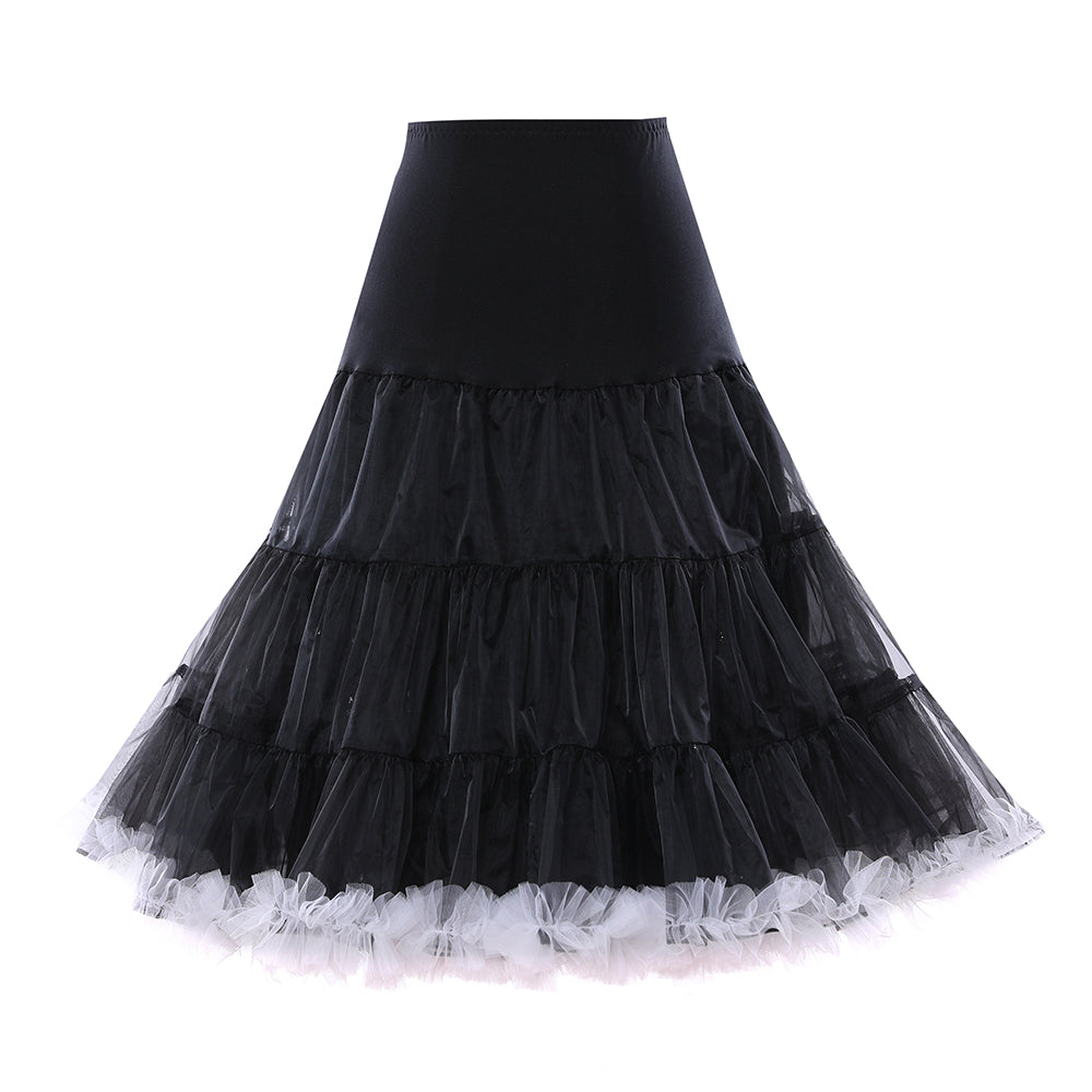 26" Petticoat | L/XL | Black With White Trim