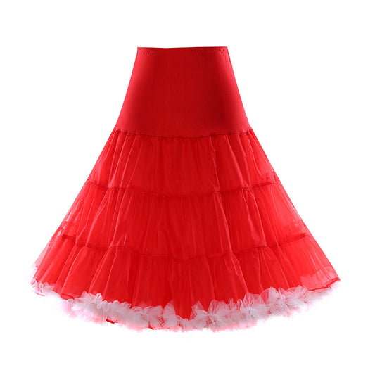 26" Petticoat | L/XL | Red With White Trim