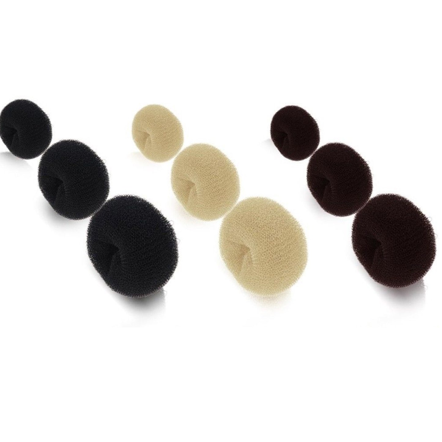 Hair 'Donut' Sponge - Black/Brown/Blonde fashion hair bun ring donut doughnut shaper styler S/M/L