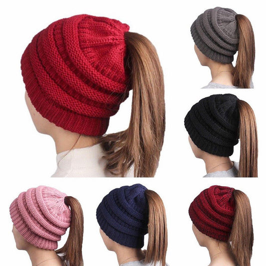 Beanie Ponytail | Dark Pink