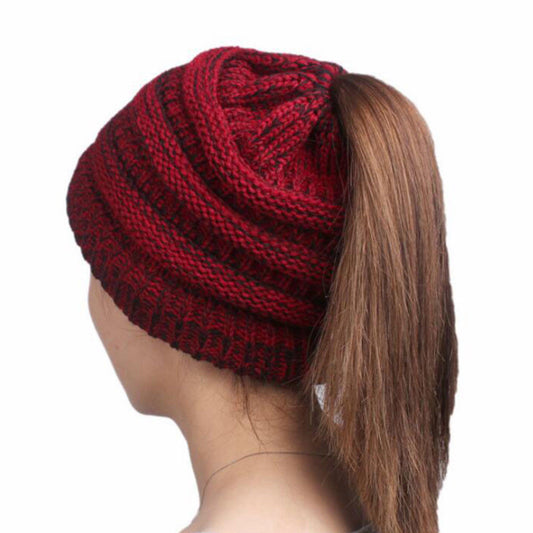 Beanie Ponytail | Dark Red