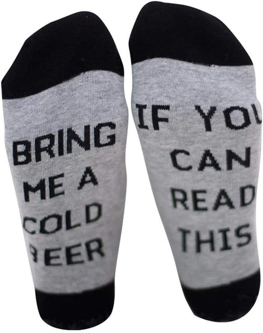 Novelty Socks | Grey/Black (Bring Me Beer)