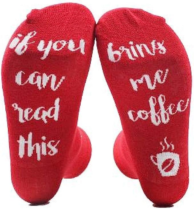Novelty Socks | Red (Bring Me Coffee)