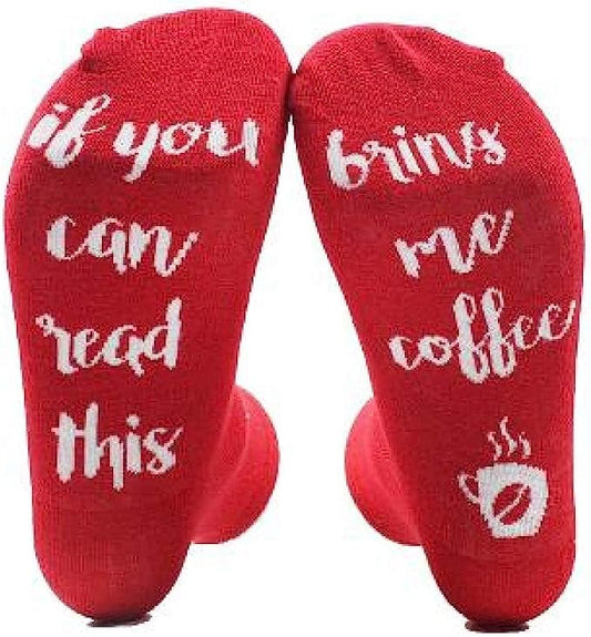 Novelty Socks | Red (Bring Me Coffee)