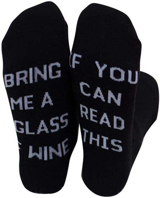 Novelty Socks | Black (Bring Me Wine)
