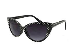 Cat Eye Tinted Black With White Dots
