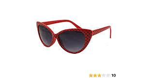 Cat Eye Tinted Red With Black Dots