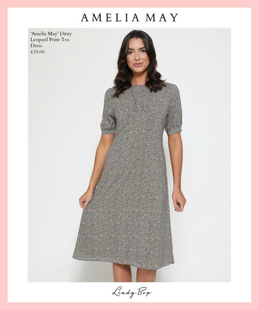Lindy Bop Amelia May Dizzy Leopard Print Vintage Dress | Size 14