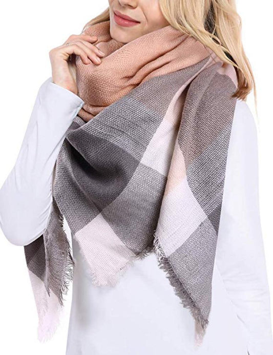 Winter Scarf | 1 | Pink + Grey