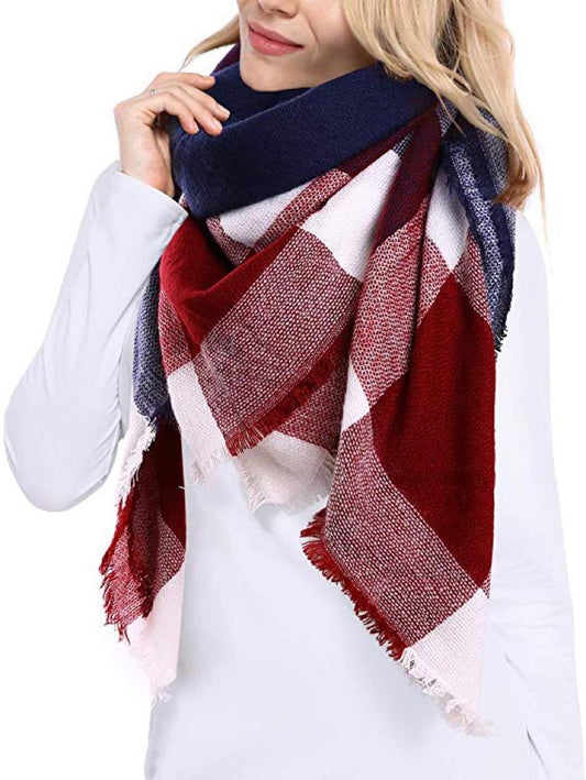 Winter Scarf | 4 | Navy Blue + Burgundy